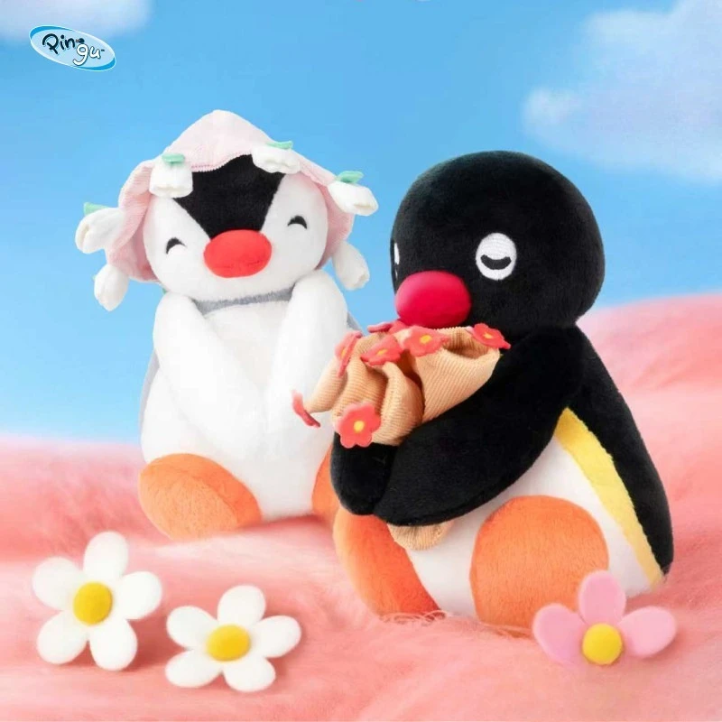 

Genuine Youmai Pingu Flower Series penguin keychain for backpack lovely soft plush doll for student gifts popular cute charm