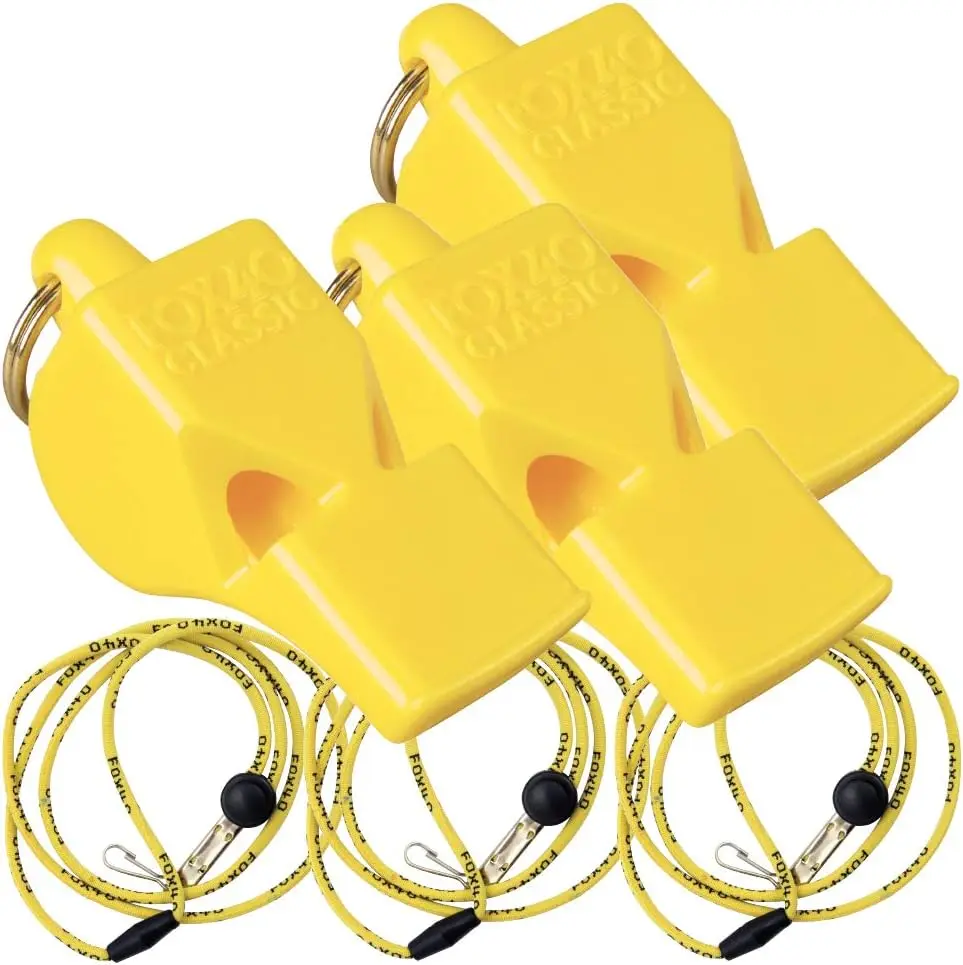 

Fox 40 Classic Whistles with Breakaway Lanyards 3 Pack for Outdoor Sports