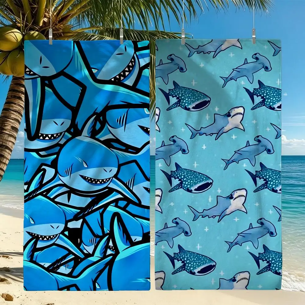 Art Whale Shark Towel Towel Beach Towel Oversized Quick Dry Towel Absorbent Soft Swim BeachTowels for Men Women