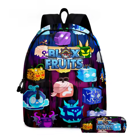ROBLOX Blox Fruits Primary and Secondary School Bags Children's Backpacks Backpacks Pencil Bags Cartoon School Bag Mochila
