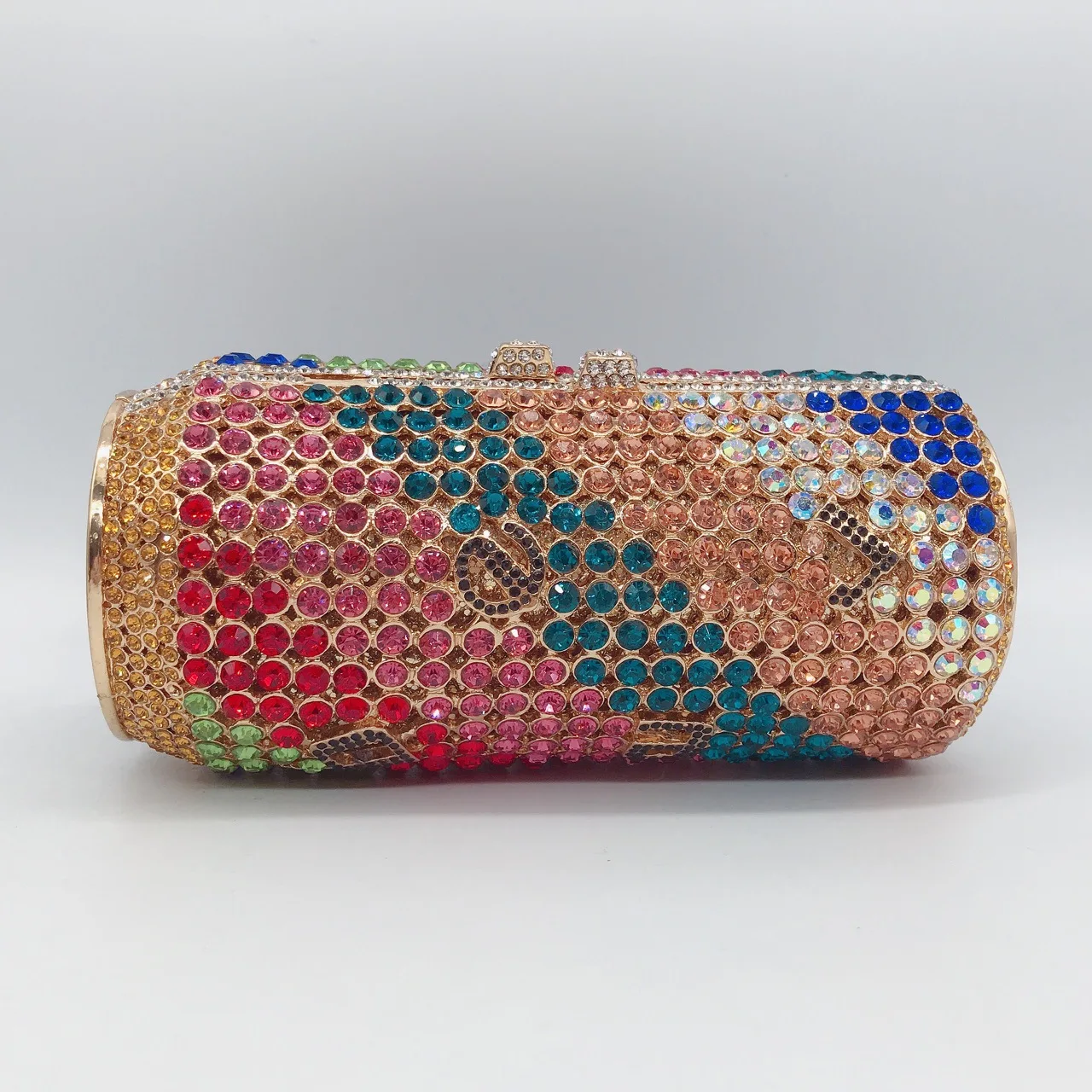 

16.5x8CM Coke Cans diamond-studded Dinner Bag Soda Beer Cans Banquet Cylindrical Crystal Bag Clutch Bag A7503