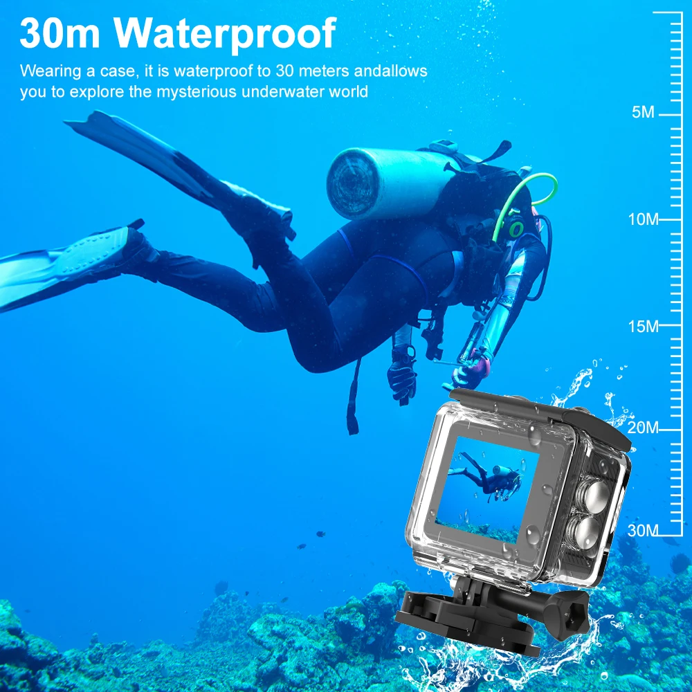 Ourlife MTR60 5K30fps Action Camera with Touch Screen EIS 30M Waterproof Underwater Camera Remote Control 5X Zoom WiFi Cameras image 6
