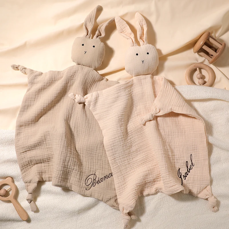 Baby Cotton Muslin Comfortable Blanket Cute Cat Doll For Infant Kids Sleep Appease Towel Children Rabbit Saliva Scarf