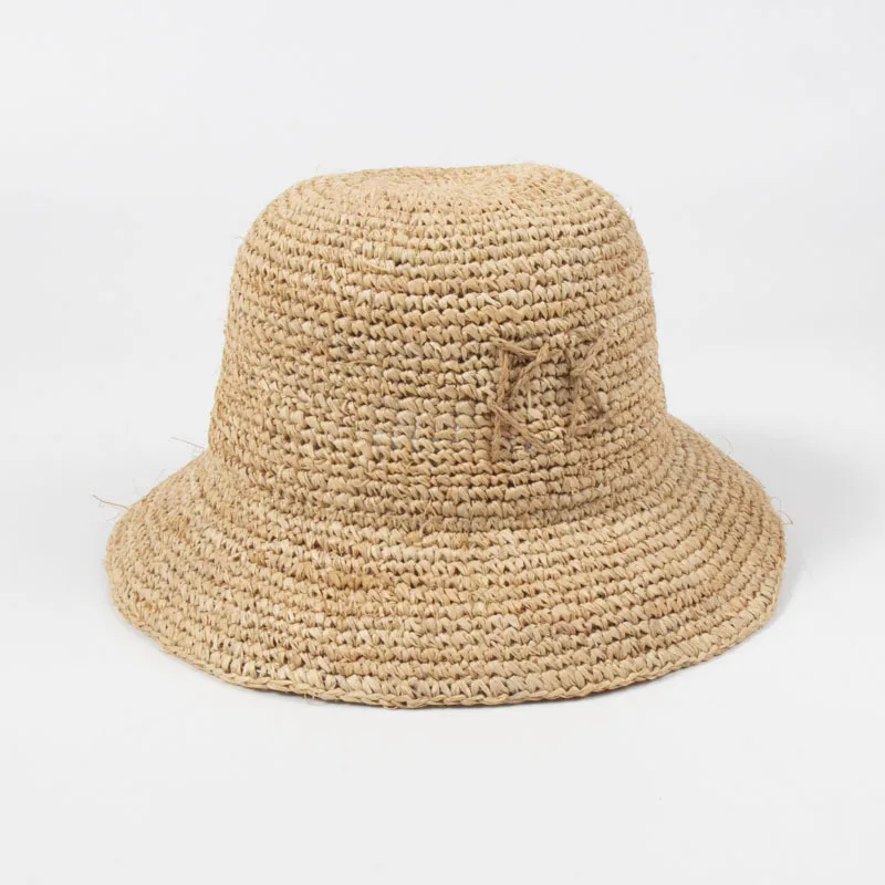 Luxury Desiger Brand Raffia Bucket Caps Women Summer Sun Straw Hats Handmade Foldable Beach Hat Holiiday Giifts