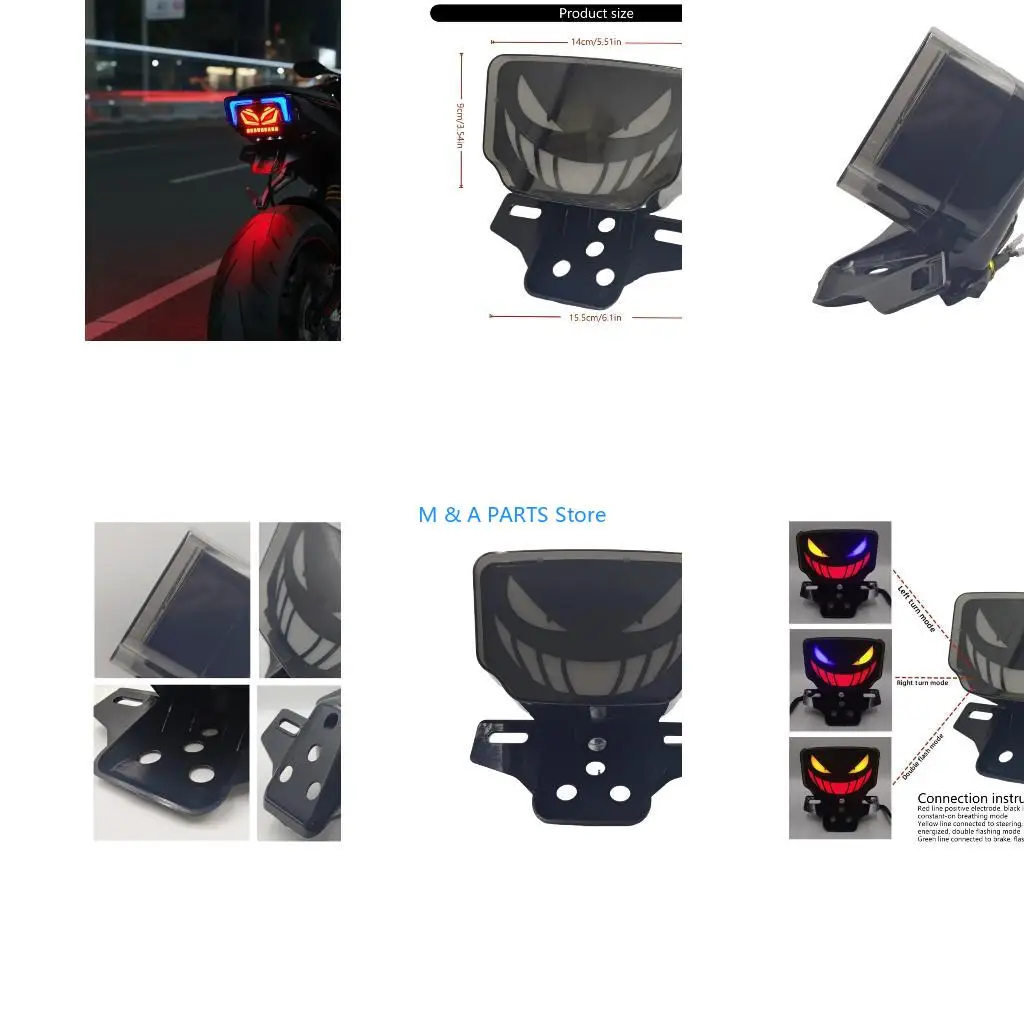 U1JF High Visibility Motorcycle Turn Tail Light For CG125 Easy Install LED Technology Weather Resistant