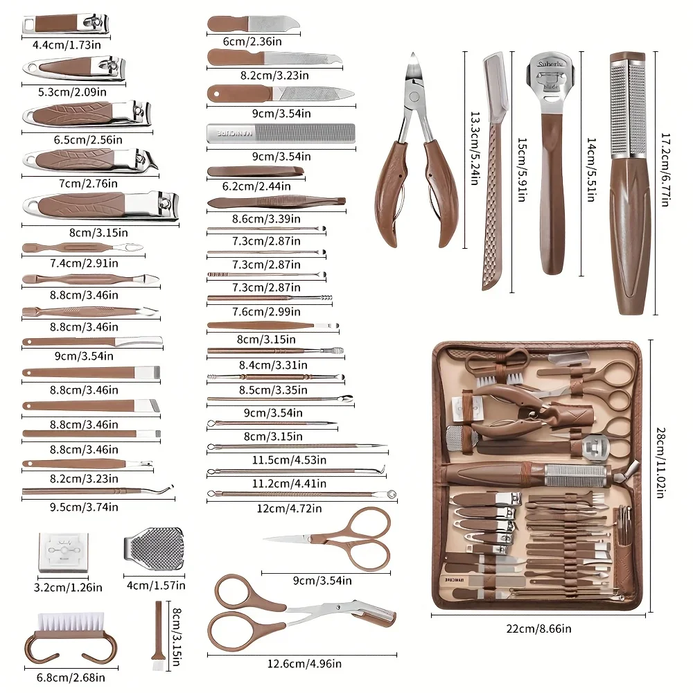 

Foot Care Tool 42pcs Set Foot Rubbing Board Stainless Steel Pedicure Dead Skin Remover Foot Massage Care Nail Clipper Set