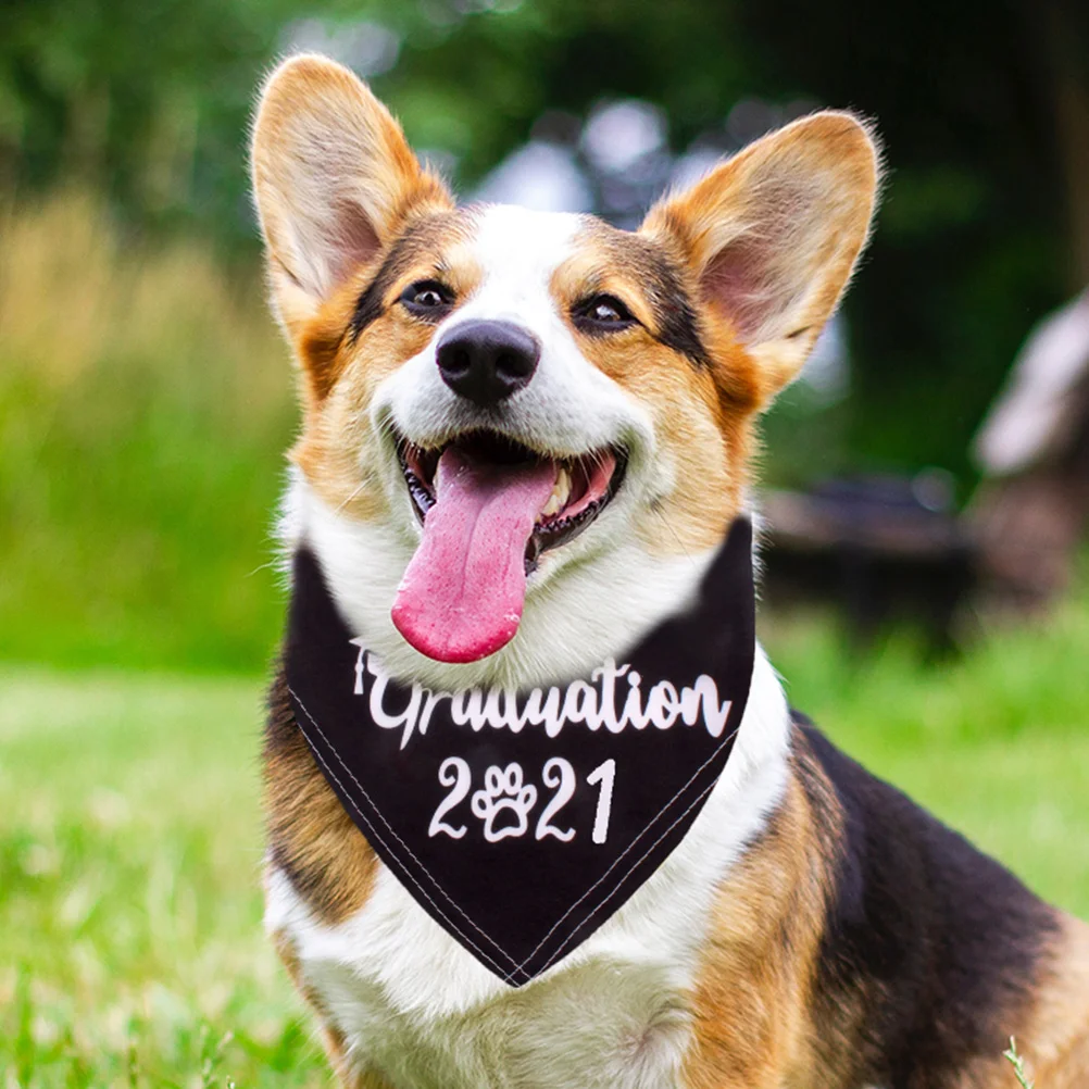 

2 pcs Pet Graduation Party Outfits Dog Party Decoration Set Hat Collar Bib For Dogs Cute Dog Accessories Grooming Gift