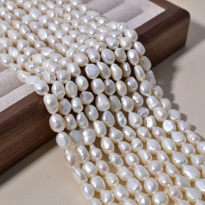 

Natural Freshwater Pearl Baroque Double-sided Smooth Hole Pearl Necklace Semi-finished Product Bracelet Earring Handmade Materia