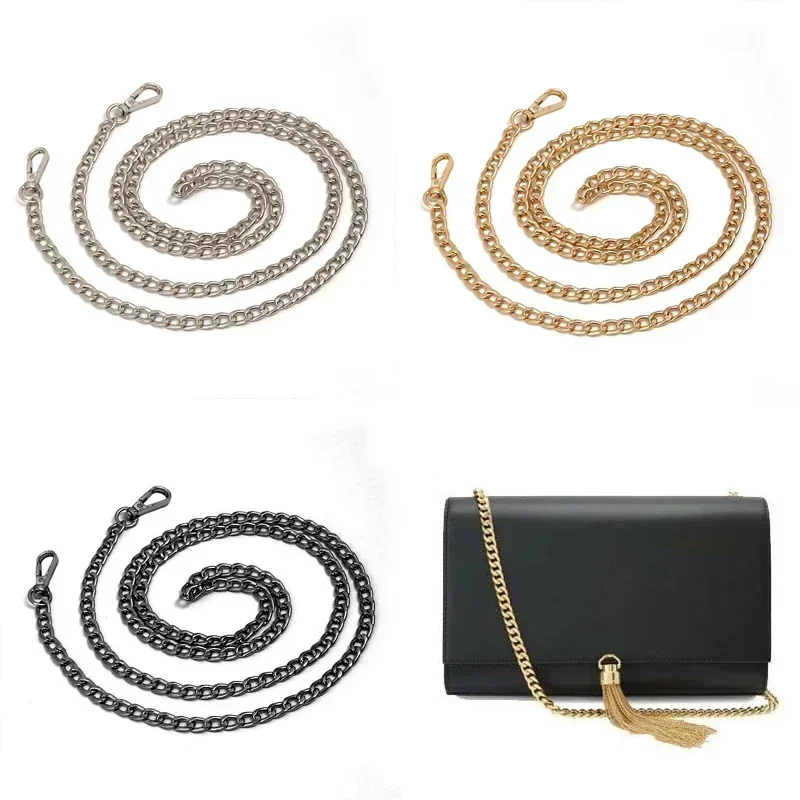 

120cm Metal Aluminum Bag Chain Replacement Parts Accessories for Hand-Woven Shoulder Handbag DIY Handmade Detachable Straps