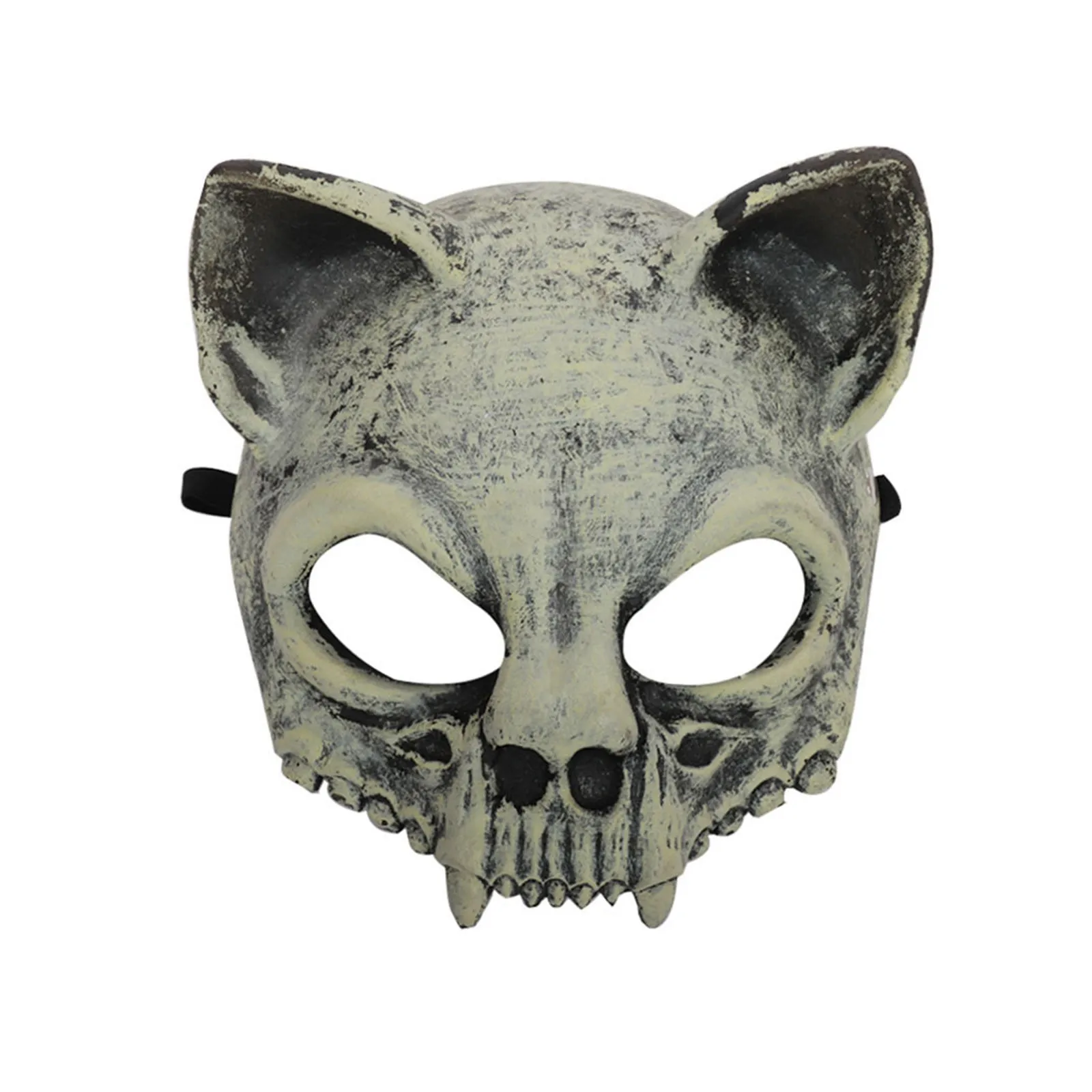 Halloween 3d osso de ovelha crânio máscara meia face esqueleto animal máscara realista para halloween cosplay traje acessórios prop