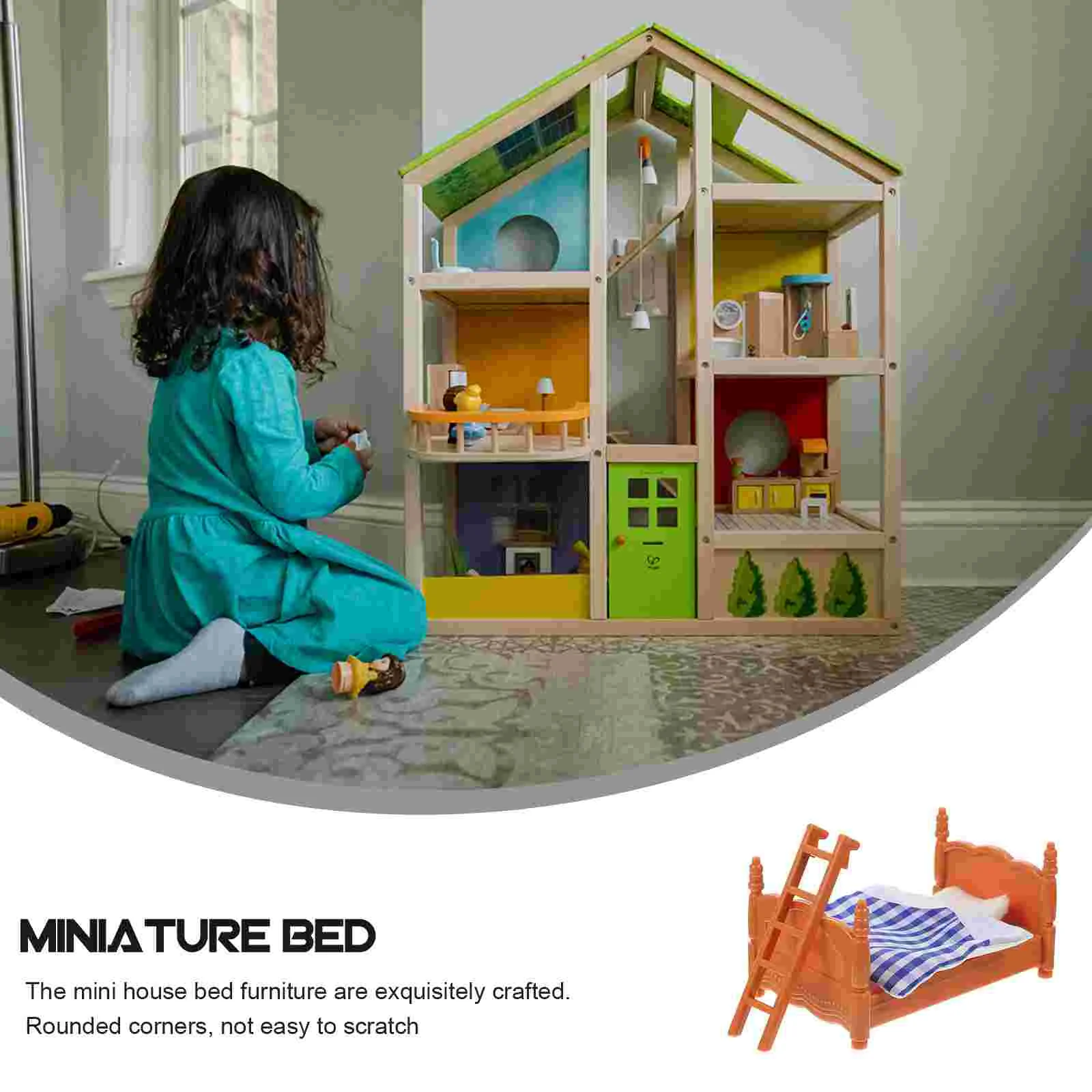 Bed Model Mini House Models Furniture Decoration Miniature Ornament Adornment Crafts Home