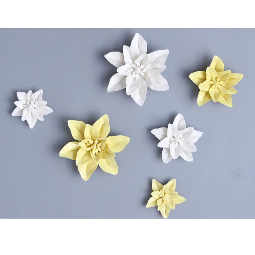 Ceramic Decor Artistic Wall Flowers Decoration Hanging Sculpture Artificial for Arts view 3