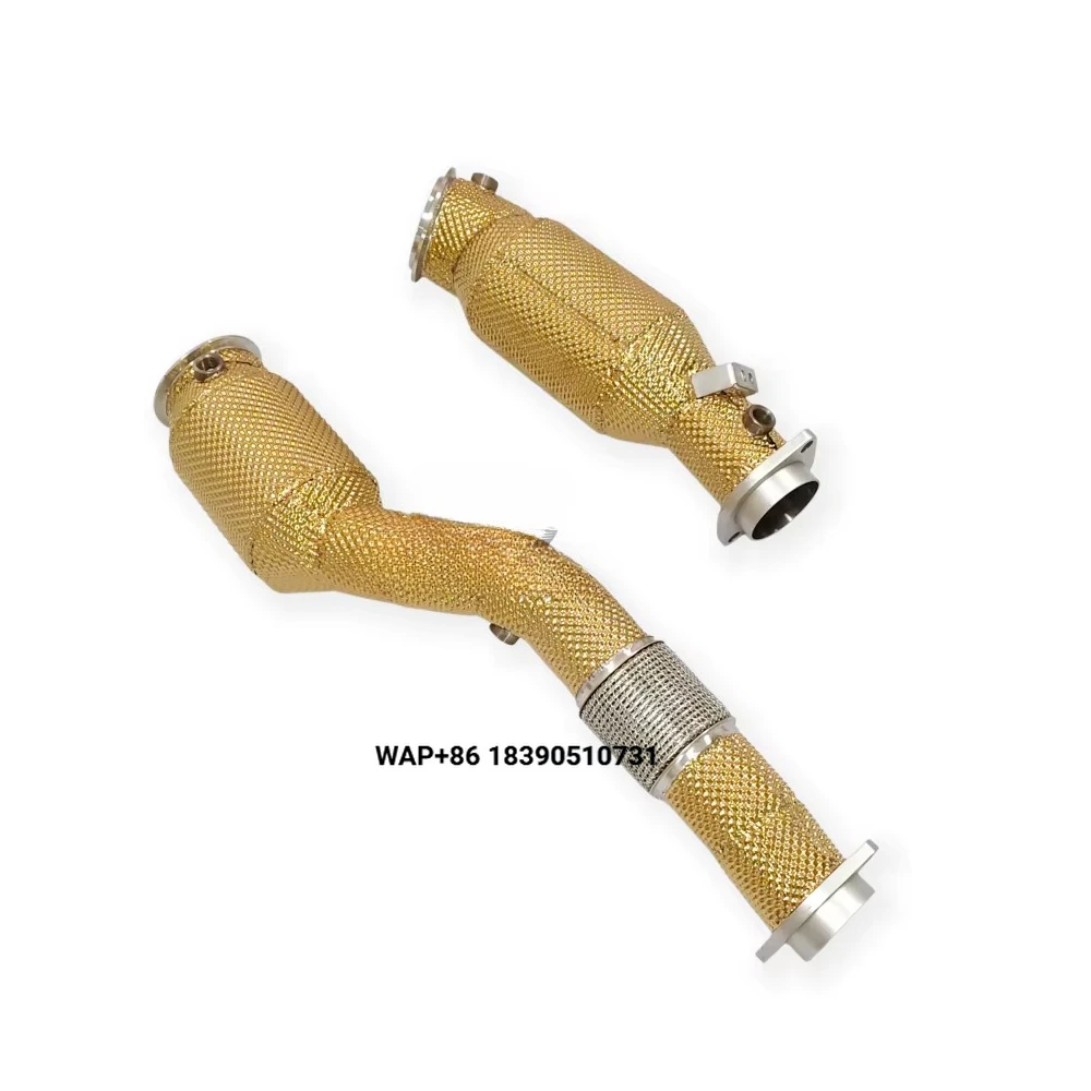 High quality Gold Insulated Downpipe Exhaust Head for  G8X M2 M3 M4 3.0T S58 ss304 Car Exhaust Pipes 100% Perfect Match