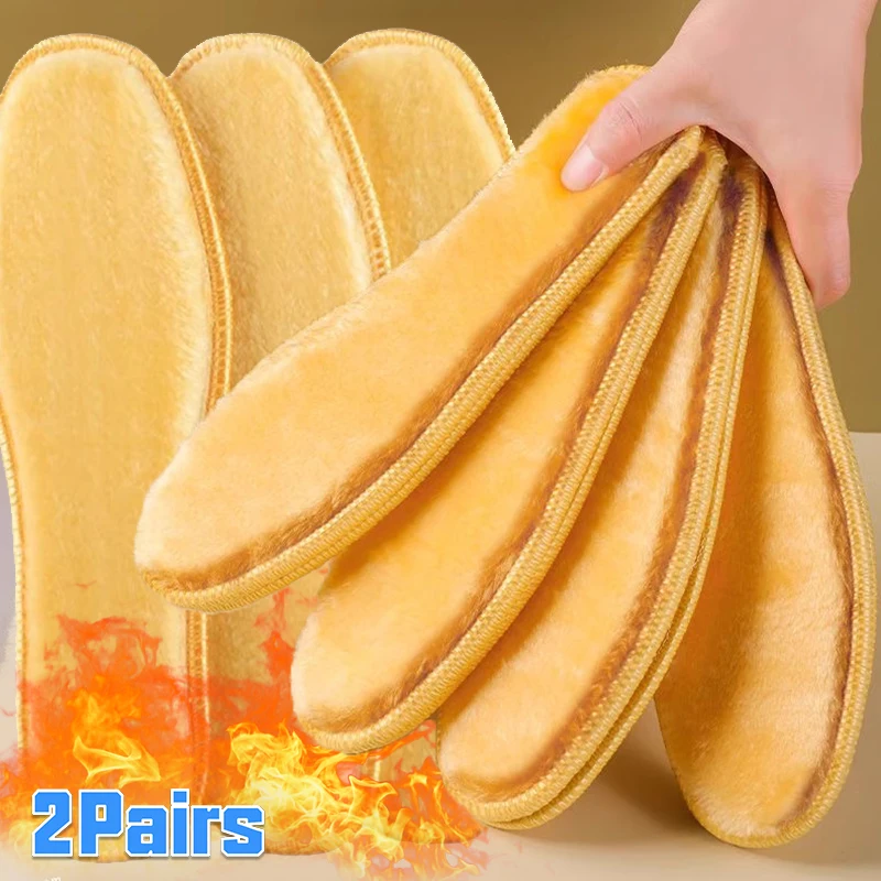 Autumn Winter Plush Thickened Super Soft Bottom Wool Insulation Insoles Sweat Absorption Breathable Cold Resistant Cotton Insole