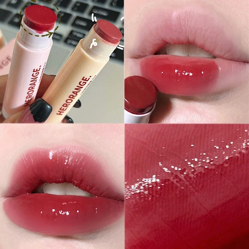 Lasting Hidratante Lip Balm, Água Luz Batom Maquiagem, Redução Lip Lines Plump, Lábios Cuidados Cosméticos, Vermelho, Marrom, Geléia Colorida