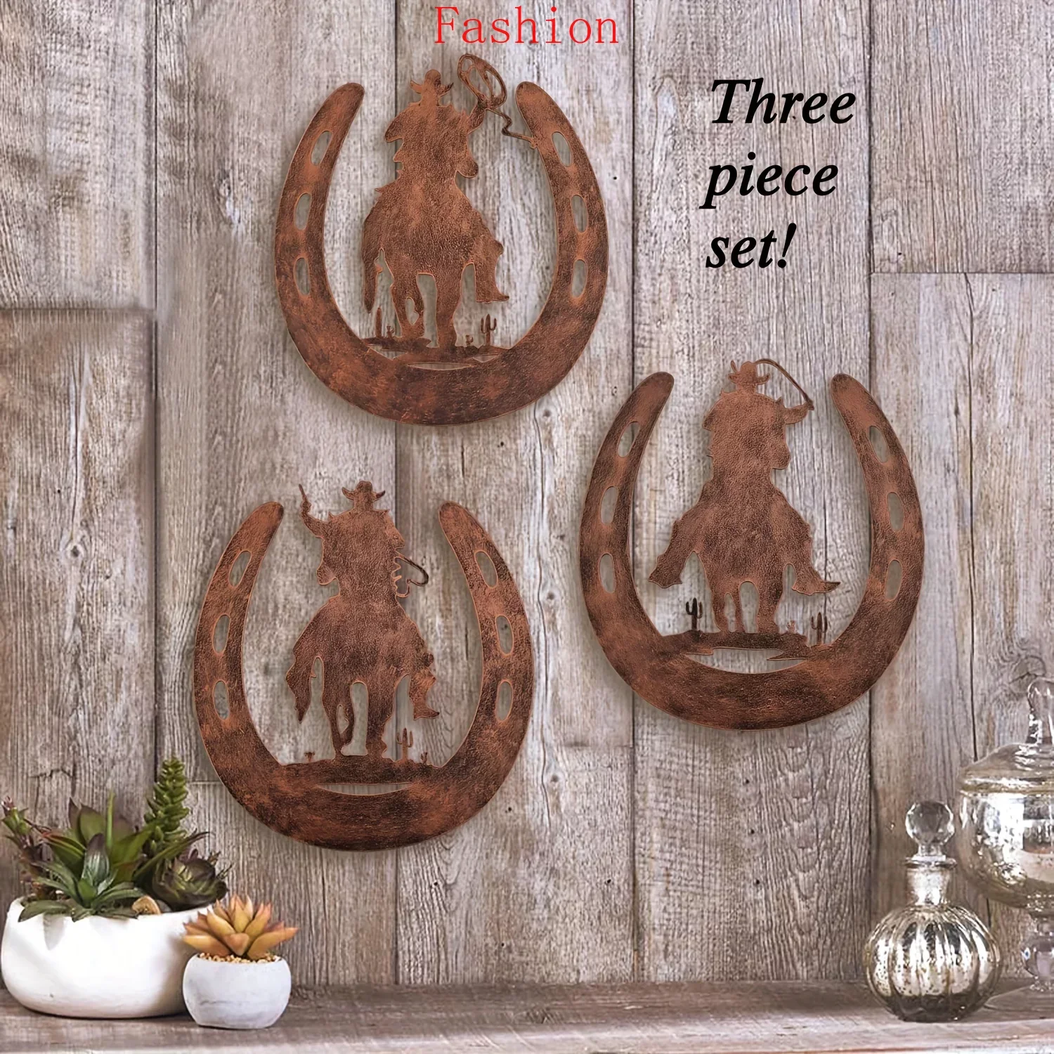 

Horseshoe Metal home Decoration Cowboy Western Rustic Style Horseshoe Decoration Hanging for Bedroom Living Room Bathroom wall