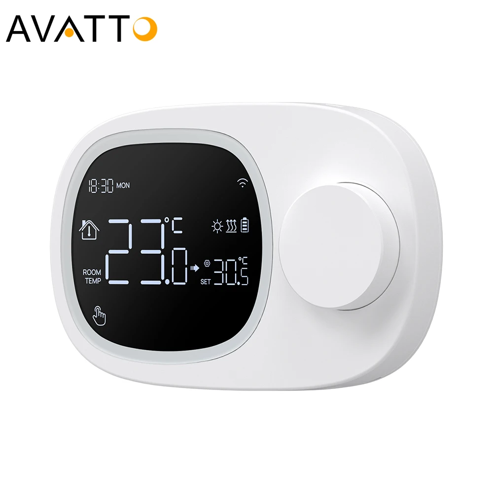 AVATTO Tuya WiFi Heating/Cooling Water Gas Boiler Temperature Controller,Low Power Battery Smart Thermostat,Alexa Google Home