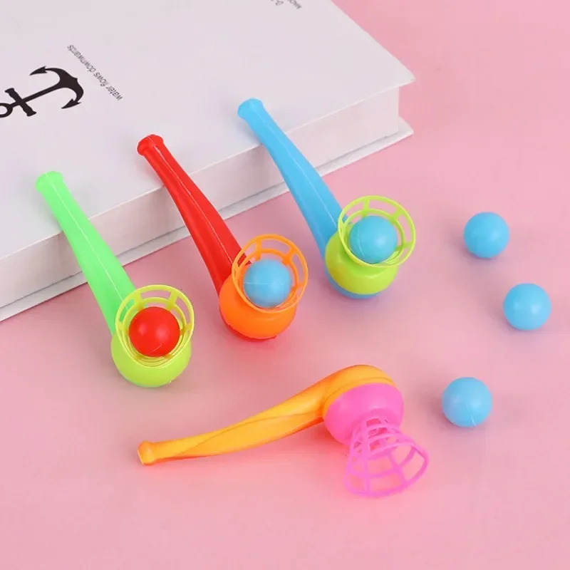 Fun Colorful Magic Blowing Pipe Floating Ball Game Props Kids Birthday Party Favors Keepsakes Carnival Gifts Supplies Pinata