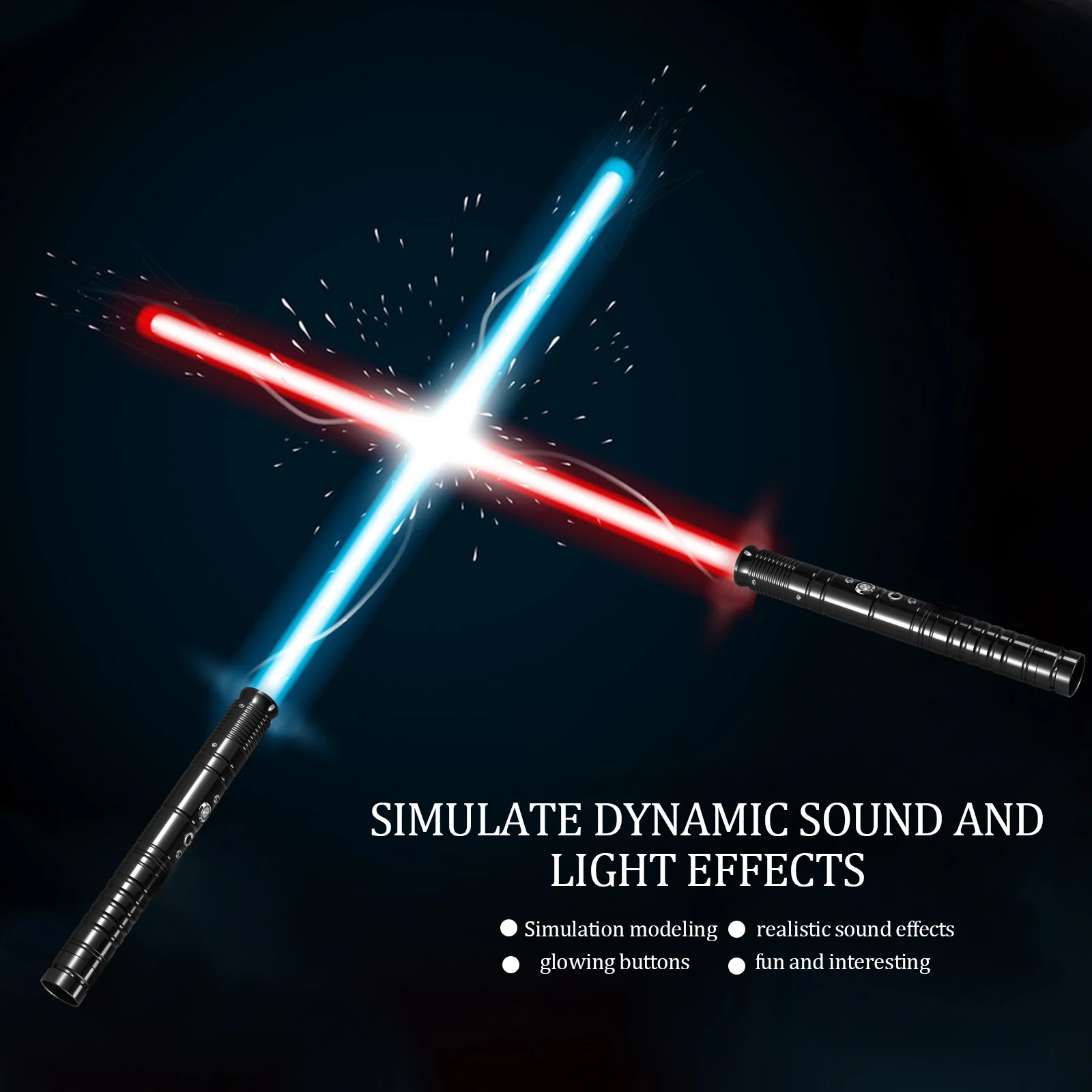 2Pcs Set Lightsaber Variable Metal Handle RGB 7 Colors 2In1 FX Duel Lightsaber With Sound Effect Mode LED Lightsaber Toys Gifts