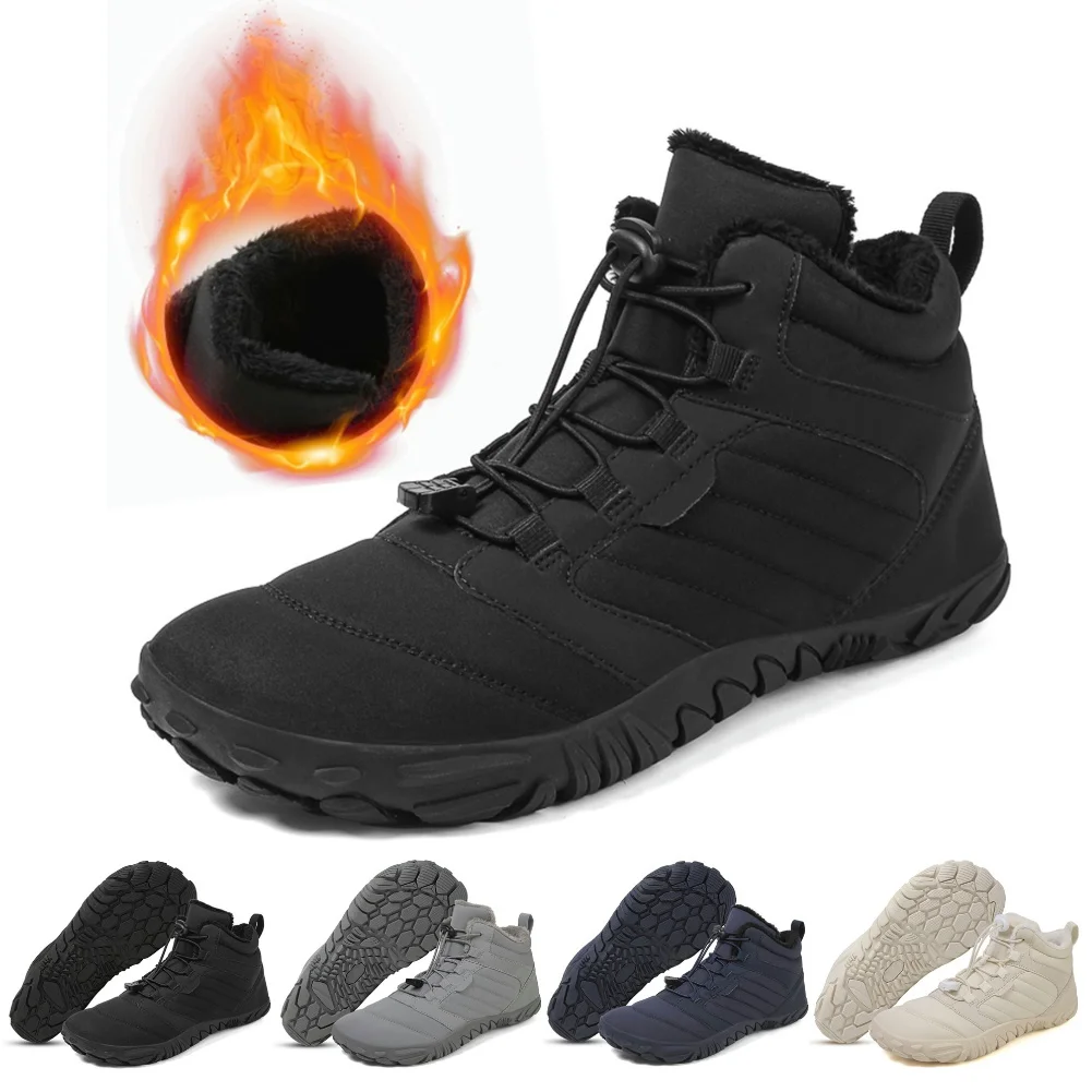 Wide ToeBox Barefoot Shoes Men Women Athletic Minimalist Winter Snow Thermal Feet Boots Sneakers Footwear for Hiking Climbing