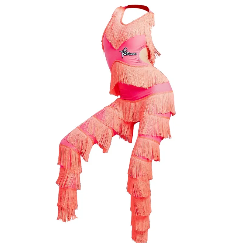 ファッションラテンダンスの服女の子ラテンフリンジトップパンツ子供サルサタンゴチャチャ社交ダンスパフォーマンス衣装 SL4281