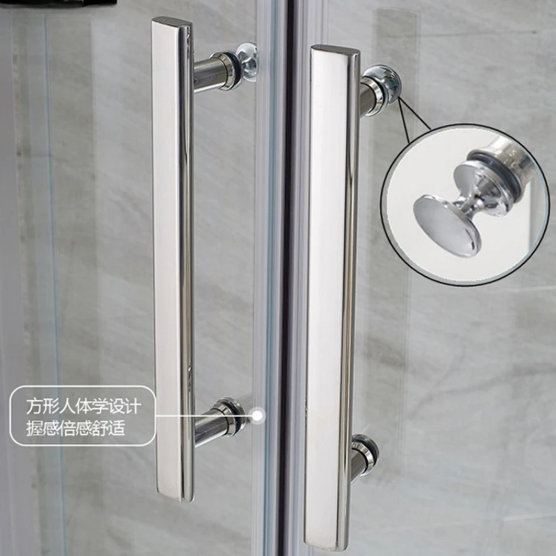 304 Stainless steel shower Single handle bathroom glass doors handle Mirror surface Hole pitch145mm 300mm 350mm 400mm 500mm