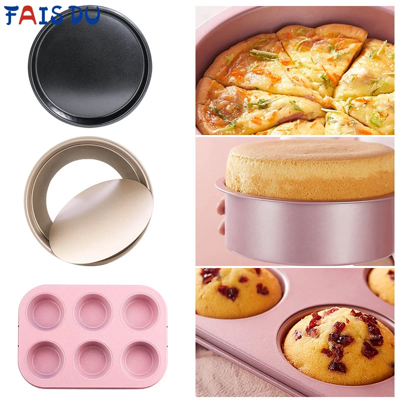 FAIS DU Carbon Steel Mold For Baking Pan Non-Stick Tray Muffin Square Round Pastry Bakeware Kitchen Accessories Cake Tools