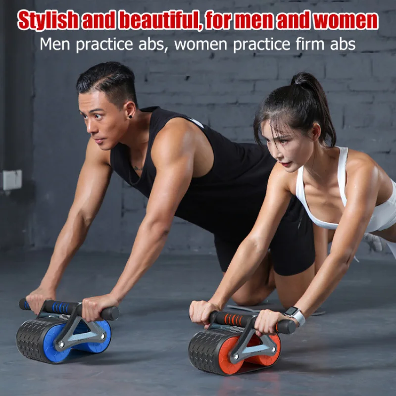 Men's and Women's Double Wheel Automatic Rebound Abdominal Muscle Training Wheel Anti Slip Multifunctional Fitness Equipment