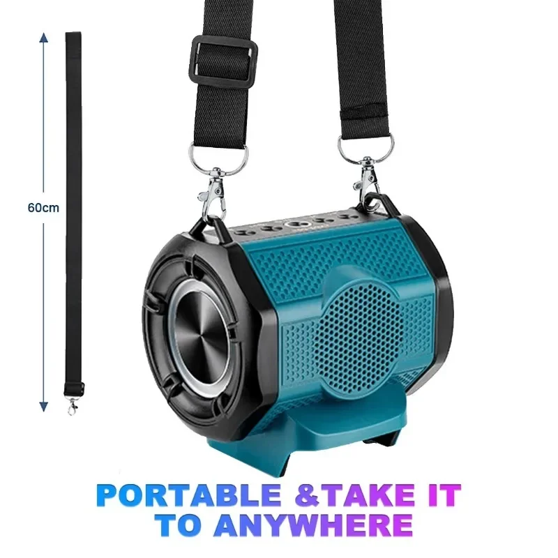 Alto-falante portátil sem fio bluetooth amplificador para makita 18v bateria surround player acampamento ao ar livre e festas