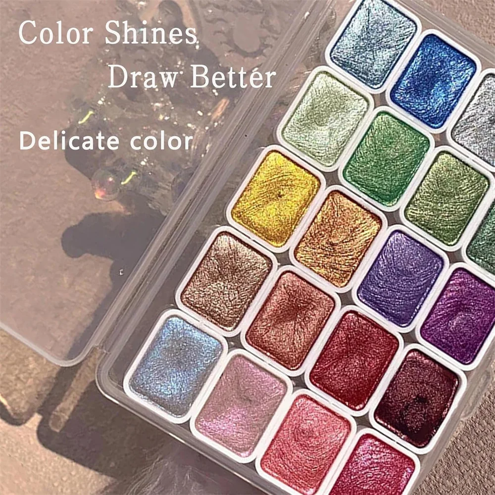 مجموعة طلاء زيتي صغيرة بألوان مائية لؤلؤية مكونة من 20 لونًا - ألوان نابضة بالحياة وطويلة الأمد، مناسبة للرسم الصيني