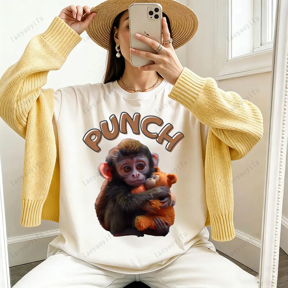 Punch Monkey T Shirt Cute Monkey Tops Y2k Aesthetic Women Clothes Women Clothing Oversized T Shirt Aesthetic Clothes