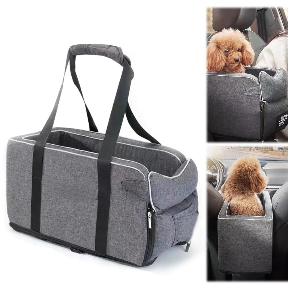 

Multipurpose Center Console Dog Car Seat with Shoulder Straps Puppy Dog Bed Comfortable Pet Car Seat for Dogs & Cats