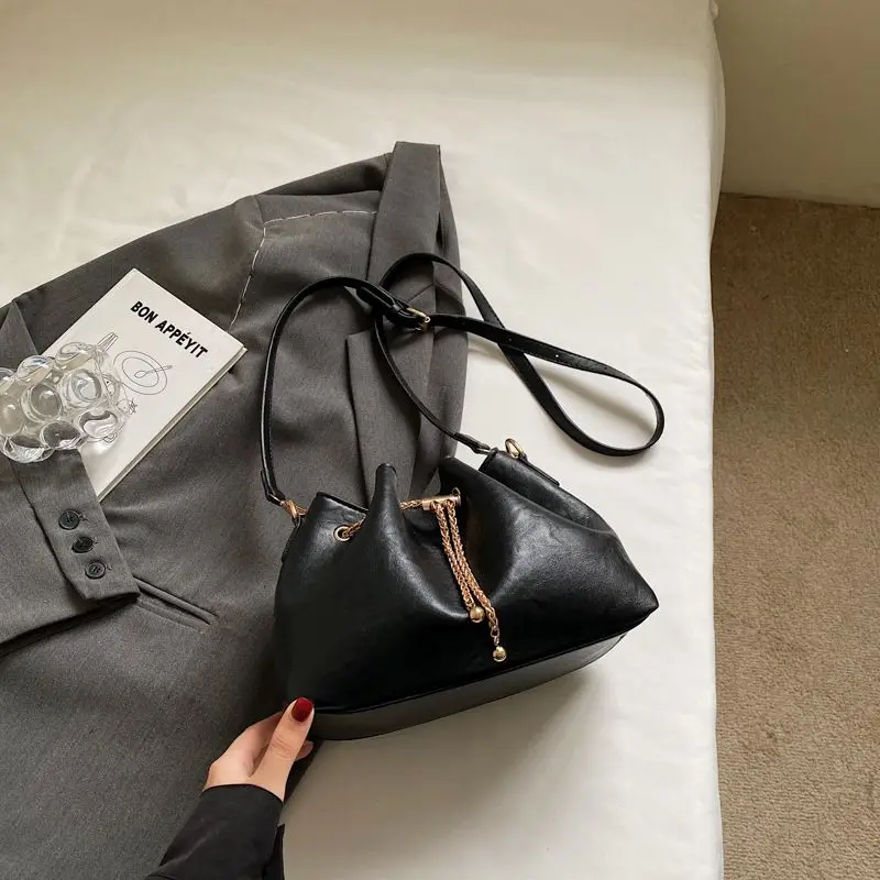 

Винтажная коричневая сумка Майяра, новая модная универсальная женская сумка-мессенджер, высококачественная маленькая сумка-ведро, индивидуальная изысканная сумка