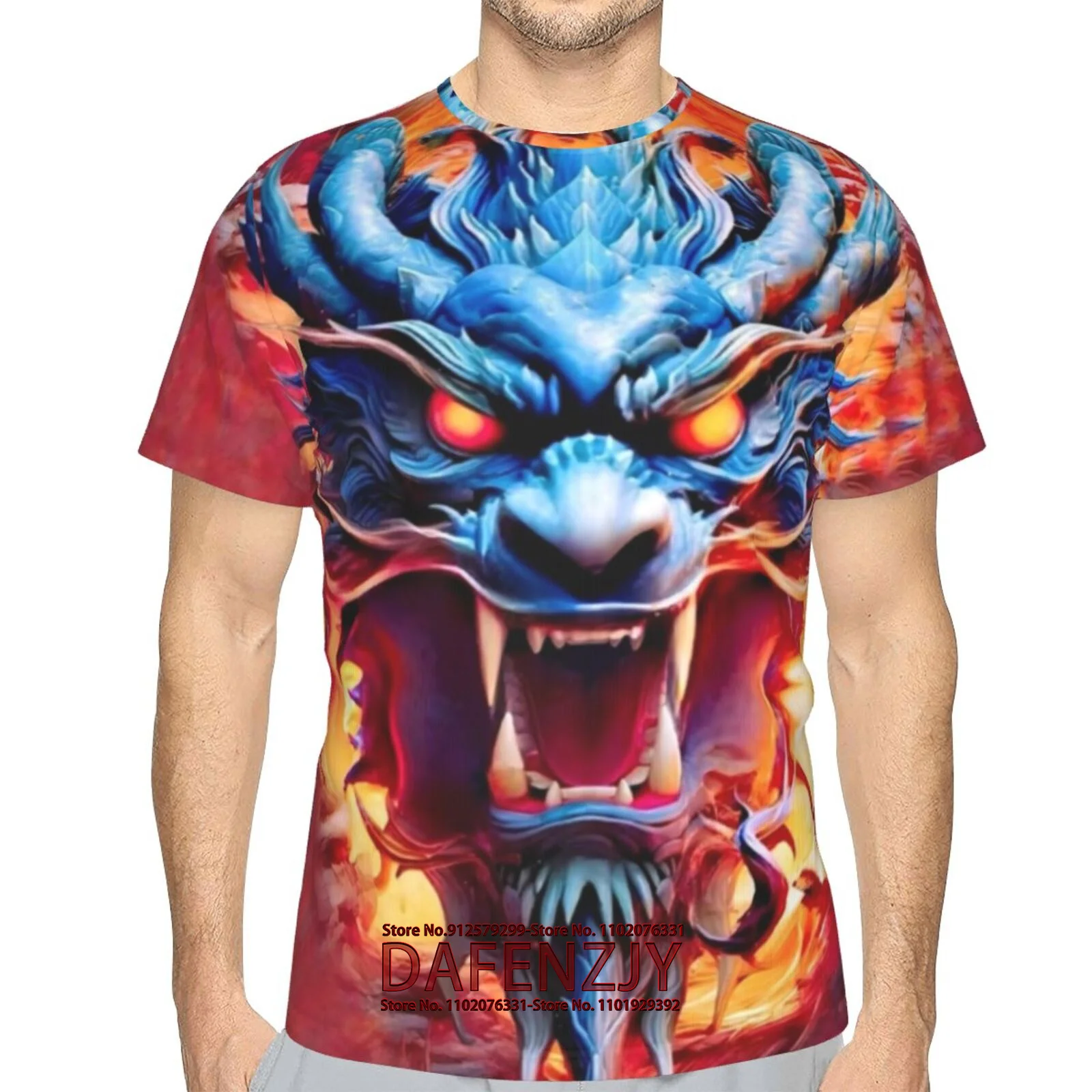 Wolf T Shirt For Men Vintage Animal Print Short Sleeve Top 3D Casual Street Man's T-shirt Tee Shirt