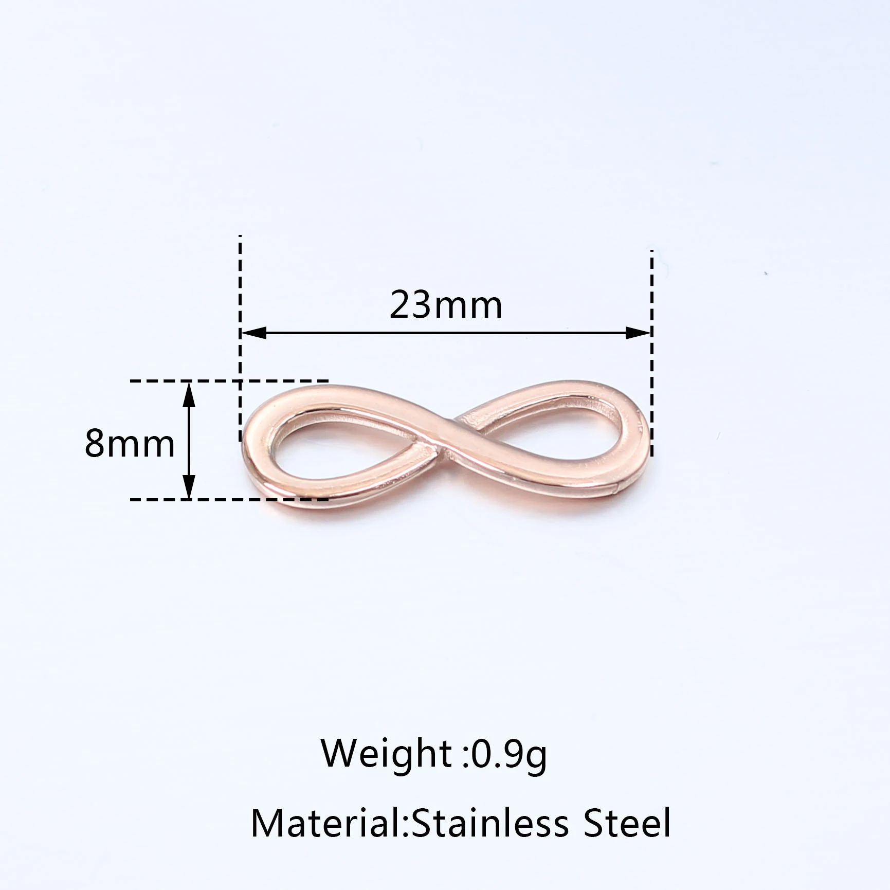 5Pcs/Lot PVD Plated Infinity Symbol Connector Charms Stainless Steel Anklets Links Pendants Bracelets Necklace Jewelry Making