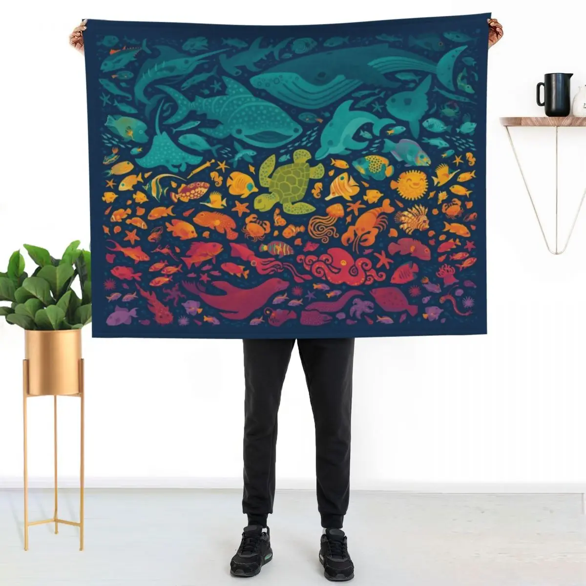Aquatic Spectrum 2 Throw Blanket valentine gift ideas Comforter Thin Thermal Picnic Sofa Blankets