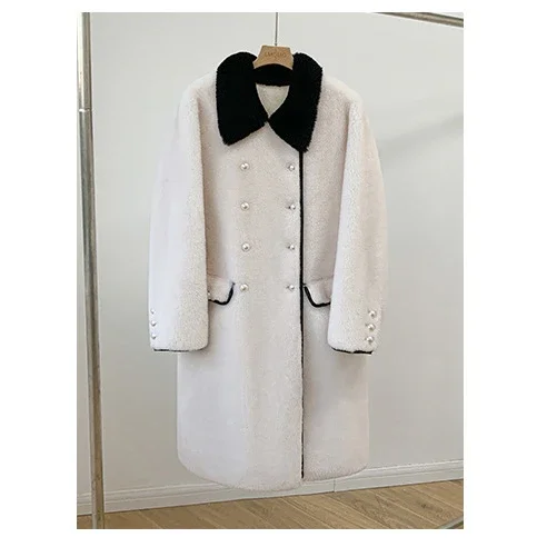 Women's Winter Coats,  Lamb Wool Coats, Mid-length Fur Coats,  Thickened Warm Sheep Shearling Coats, 2023 Women's Fur Winter New