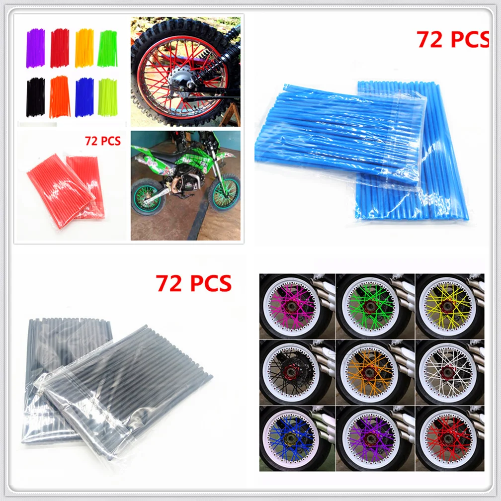 

for Kawasaki D-TRACKER125 KLX150S KLX250,D-TRACKER KDX125-250 Motorcycle Wheel Spoke Cover Rim Protector Wrap