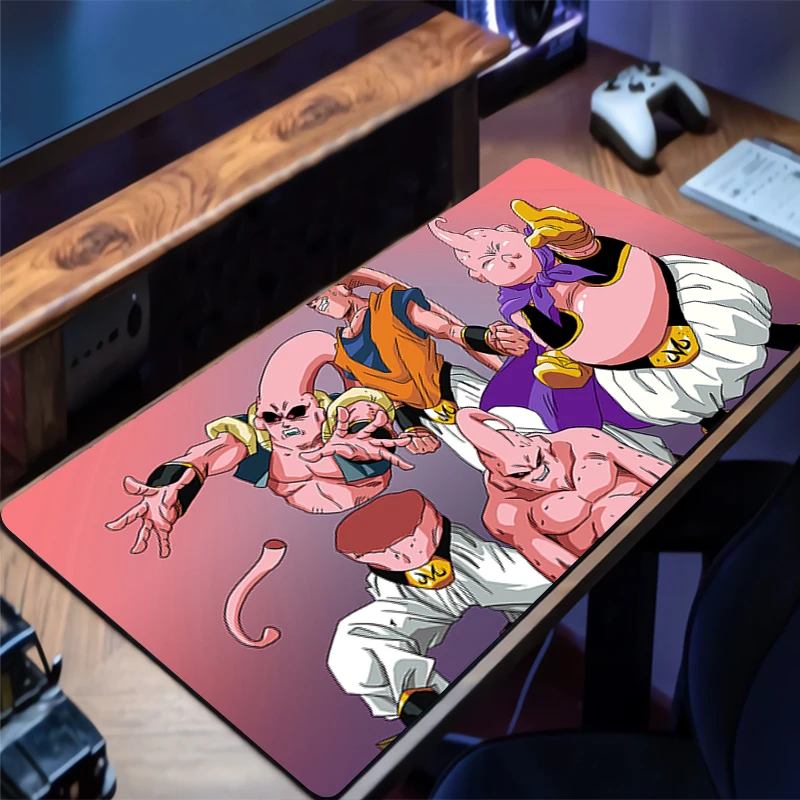 Коврик для мыши Dragon Ball Majin Buu, аксессуары для офисных ПК, удлиненный коврик с узором, настольный коврик, противоскользящий резиновый коврик для мыши в стиле аниме, игровые коврики