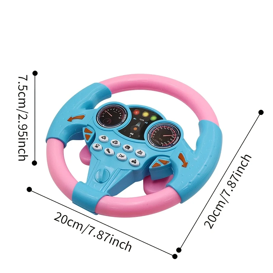 Novo volante infantil com luz led brinquedo simula condução de 360 graus de rotação música volante brinquedos educativos