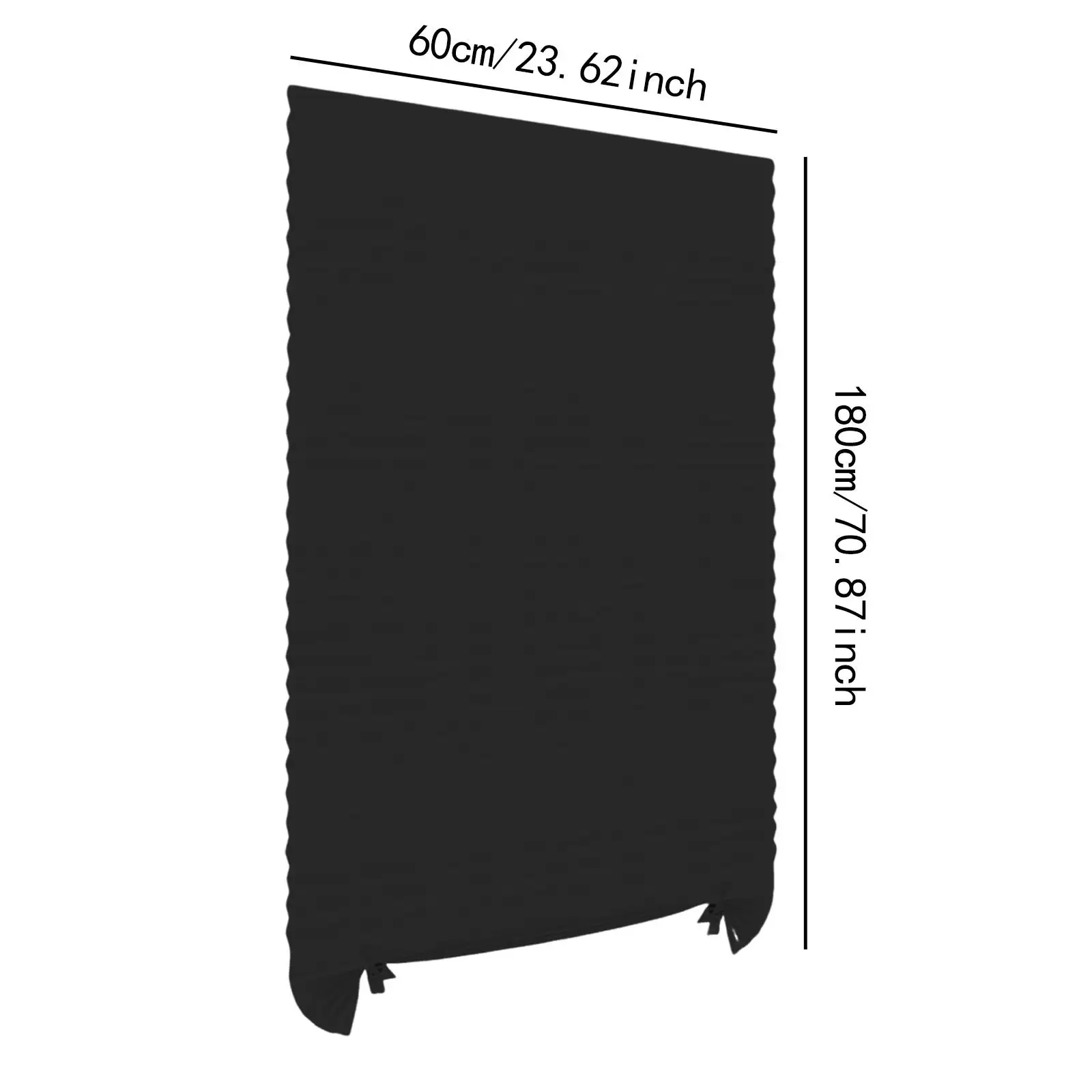 2xPleated Temporary Shade Blind DIY Cut to Size Black 60x180cm