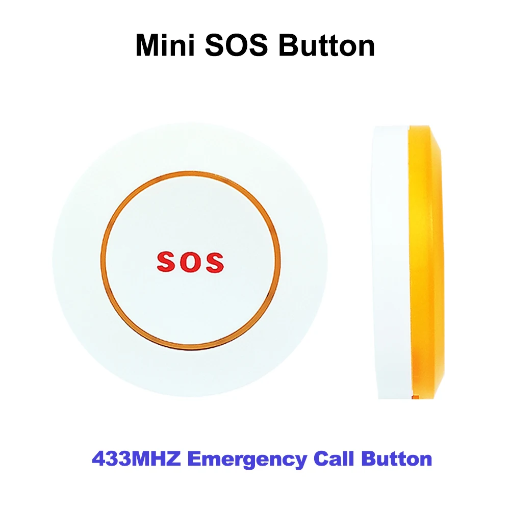 TAIBOAN Mini Round Shape Elderly Emergency Button SOS Wireless 433M Sensor Button Home Burglar Work for 433MHz Home Alarm System