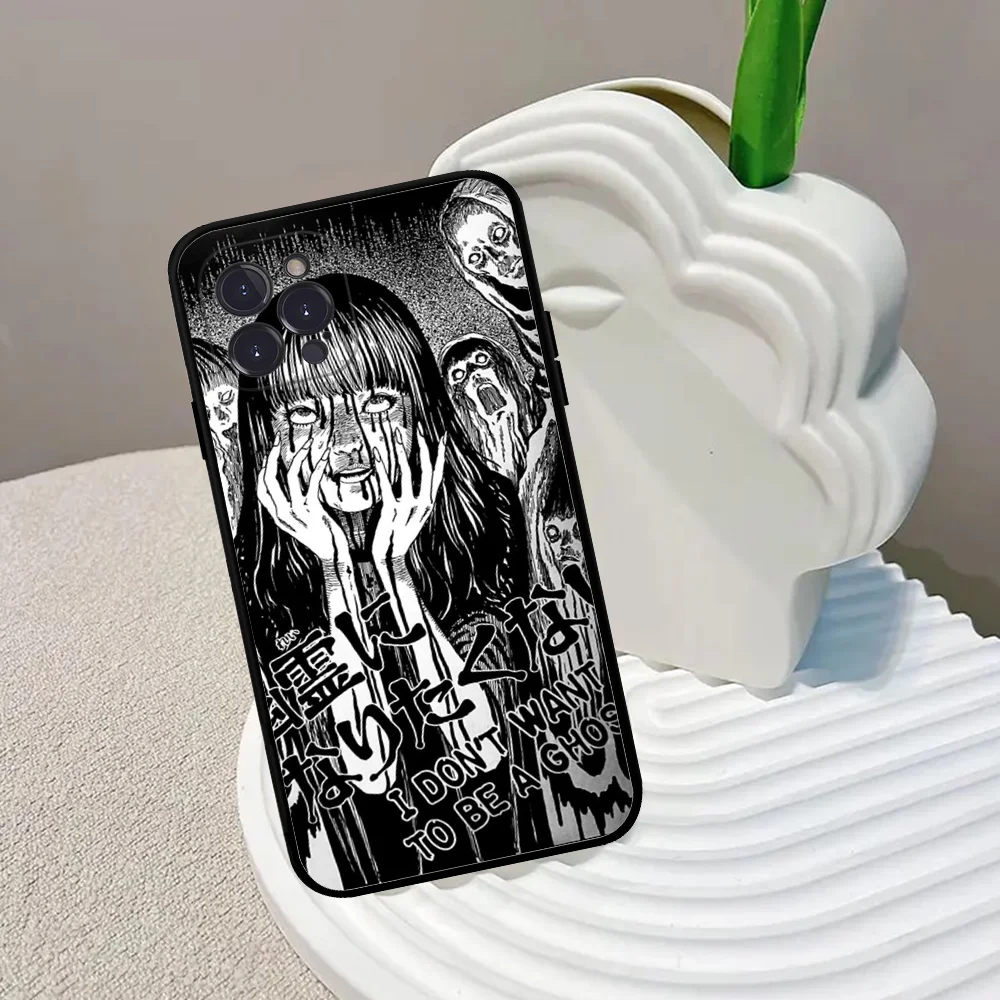 Junji Ito comics Phone Case For iPhone 15 14 11 12 13 Mini Pro XS Max Cover 6 7 8 Plus X XR SE 2020 Funda Shell