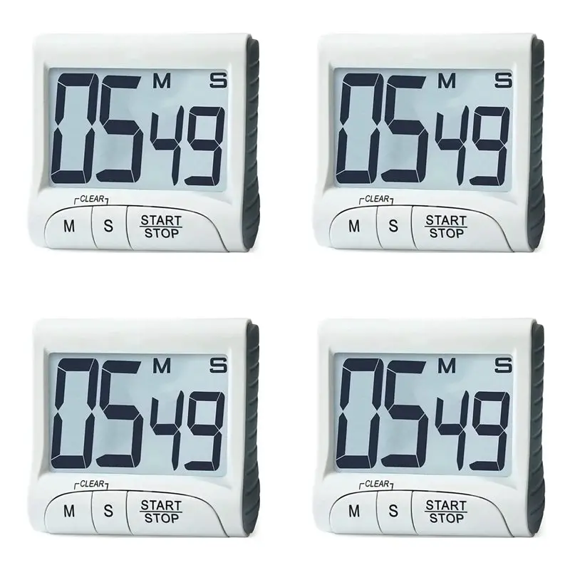 RALCA-4X Digital Kitchen Timer&Stopwatch,Bold Digits, Simple Operation, Loud Alarm,Magnetic Kickstand