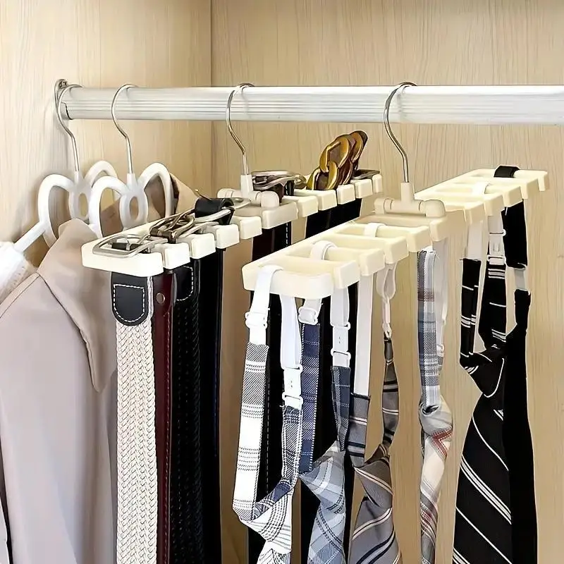 

10 Card Belt Hanger Multi-functional Tie Belt Storage Hanging Wardrobe Scarf Silk Scarf Rack Plastic Organizer Shelf