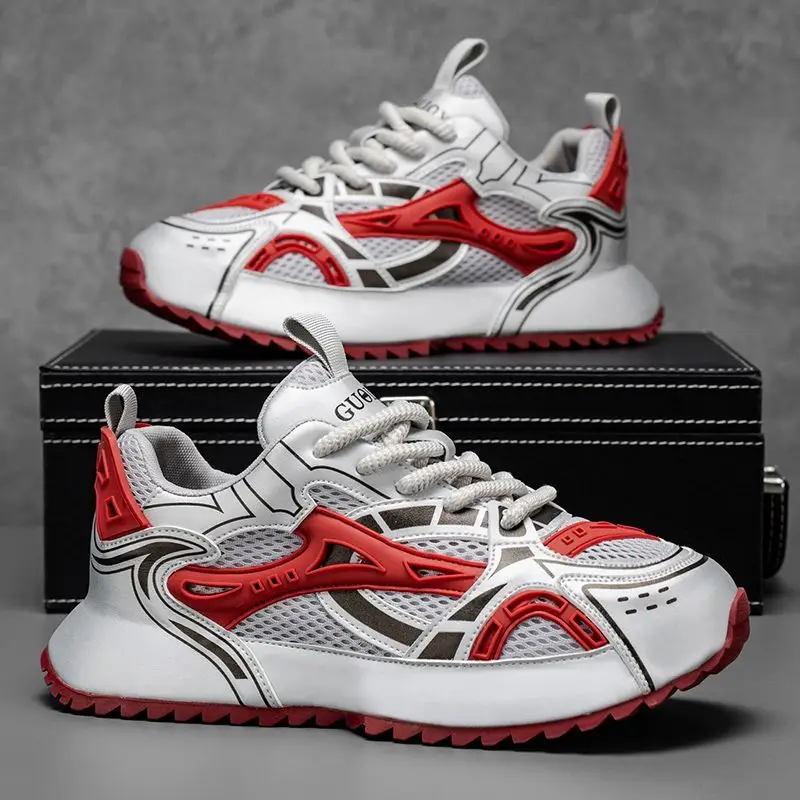 

2026 Sneakers For Men Breathable Non-Slip Sport Shoes Male Casual Platform Shoes Comfortable Outdoor Walking Running Shoes 46