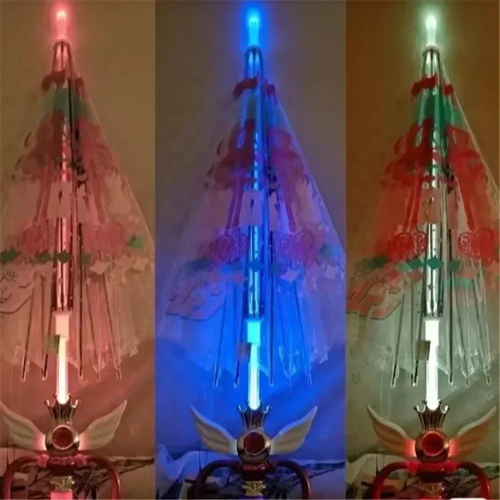 Sailor Magic Moon Stick Umbrella Transparent Sailormoon Paraguas for Women Girls Luminous Umbrellas Rain Gear Kids Gifts