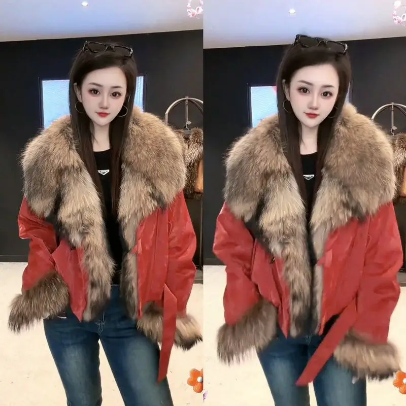 

Женское зимнее пальто из искусственного меха и кожи в стиле ретро, утепленное, однотонное, модное, с длинными рукавами