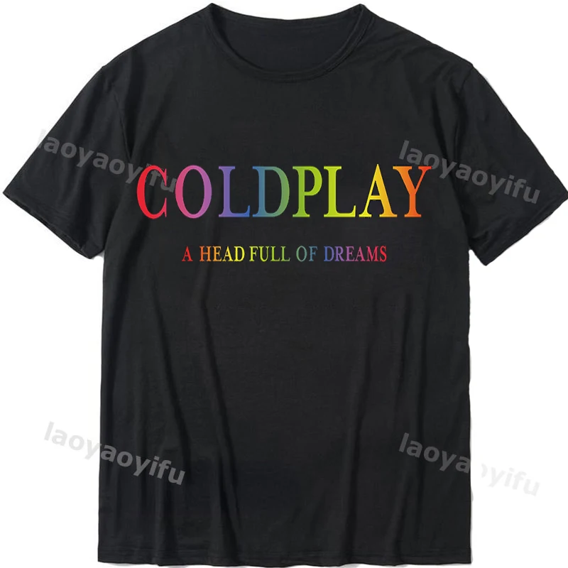A Head Full of Dreams Cold Play Black Men Short Sleeve Customized T-shirt Unique Mens Clothing Womens Top