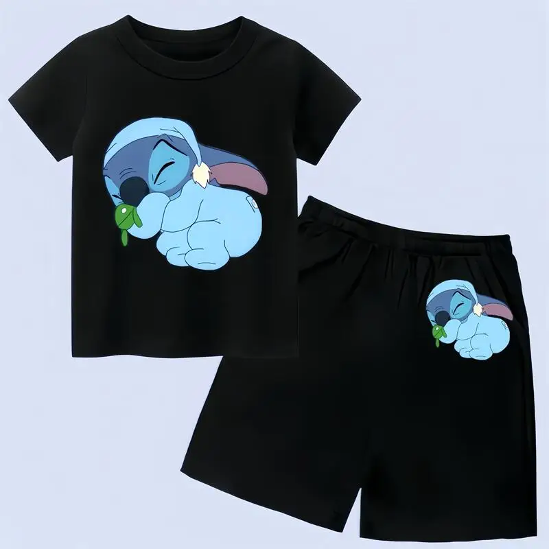 

"Stitch's World: Boys & Girls Cartoon-themed Shirt and Shorts"